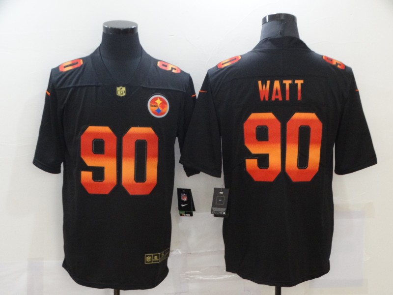 Men's Pittsburgh Steelers #90 T. J. Watt 2020 Black Fashion Stitched Limited Jersey
